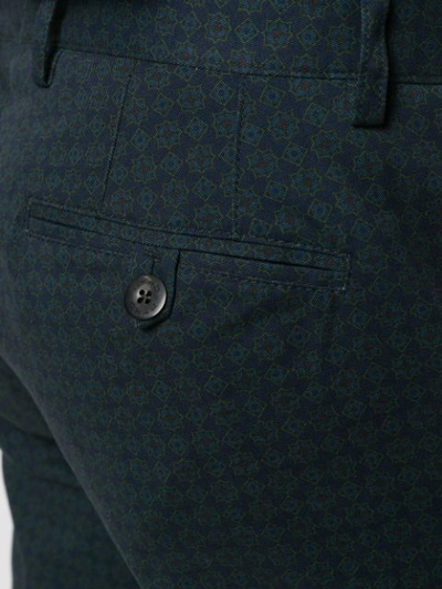 Shop Etro Geometric Print Trousers In Blue