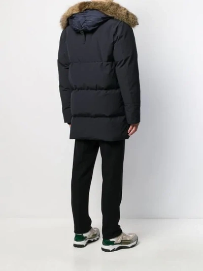 Shop Moncler Pola Hooded Parka Coat In Blue