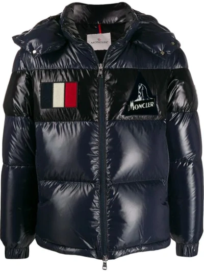 Moncler Gary Short Quilted Puffer Jacket In Blue | ModeSens