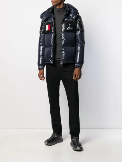 Shop Moncler Gary Short Quilted Puffer Jacket In Blue