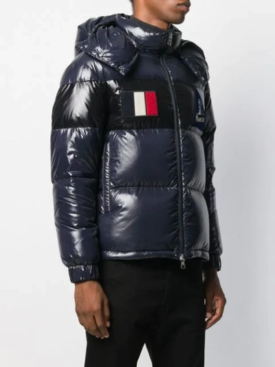 Shop Moncler Gary Short Quilted Puffer Jacket In Blue