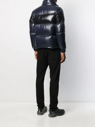 Shop Moncler Gary Short Quilted Puffer Jacket In Blue