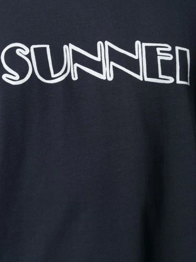 Shop Sunnei Logo Print T-shirt In Blue