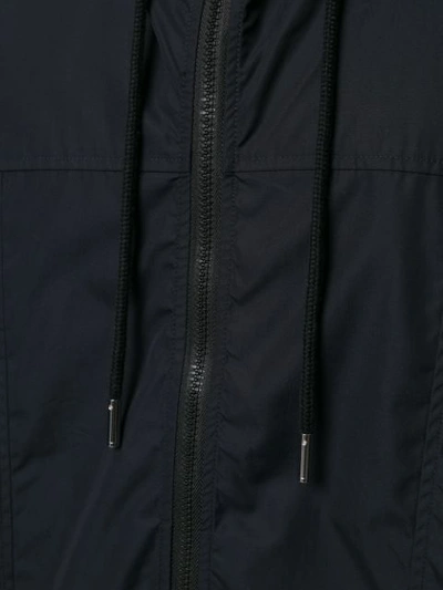 Shop Ck Calvin Klein Zip-up Hooded Jacket In Blue