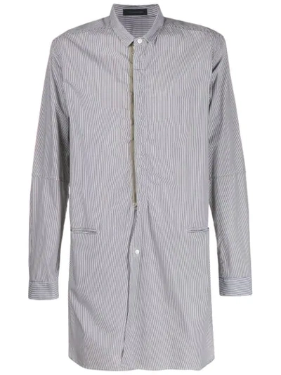 Shop Johnundercover Striped Extra Long Shirt In White