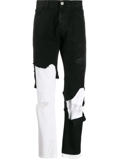 Takt Celsius Rædsel Raf Simons Black & White Men's Destroyed Double Layer Denim Pants | ModeSens