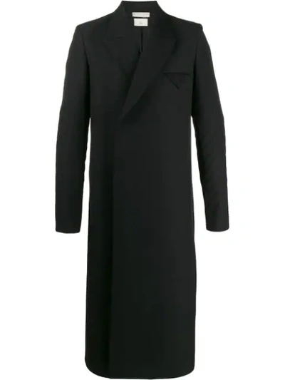 Shop Bottega Veneta Ribbed-sleeves Tailored Coat In Black