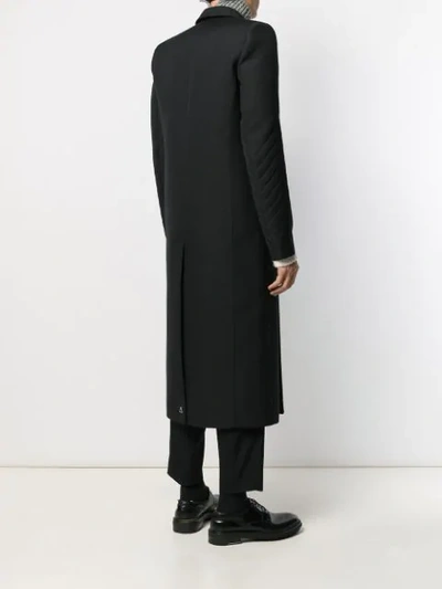 Shop Bottega Veneta Ribbed-sleeves Tailored Coat In Black