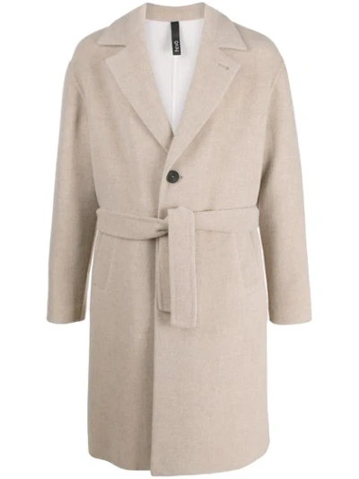 Shop Hevo Single-breasted Belted Coat In 2432