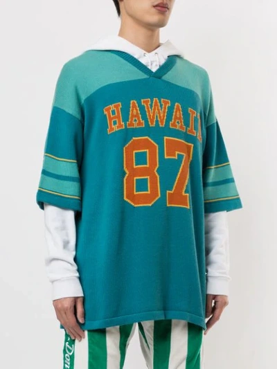 Shop Just Don Hawaii 87 Football Sweater In Blue