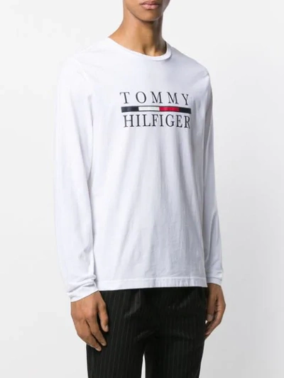 Shop Tommy Hilfiger Logo Print Jersey Top In White