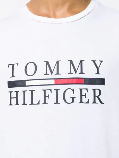Shop Tommy Hilfiger Logo Print Jersey Top In White