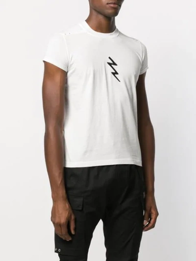 Shop Rick Owens T-shirt Mit Blitz-print In White