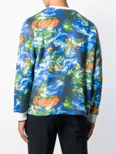 Shop Kenzo World Print Sweatshirt In Blue