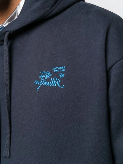 Shop Raf Simons Logo Hoodie In Blue