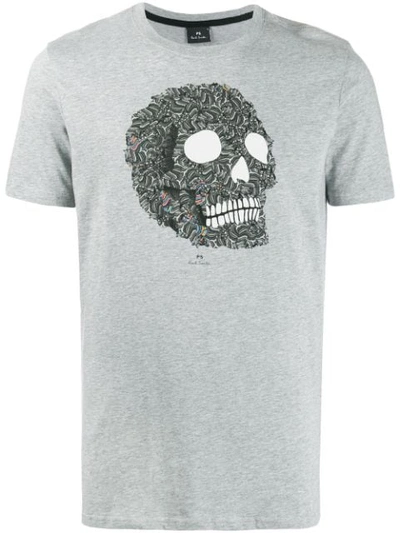 Shop Ps By Paul Smith Skull Print T-shirt In Grey