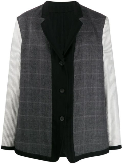 Shop Ann Demeulemeester Mixed Pattern Panelled Jacket In Black