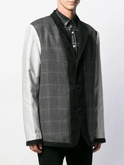 Shop Ann Demeulemeester Mixed Pattern Panelled Jacket In Black