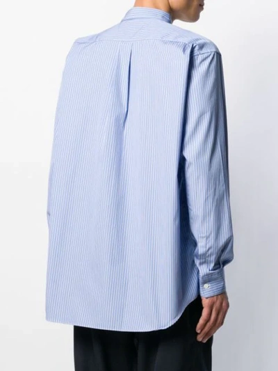 Shop Comme Des Garçons Shirt Striped Long-sleeve Shirt In Blue