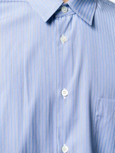 Shop Comme Des Garçons Shirt Striped Long-sleeve Shirt In Blue