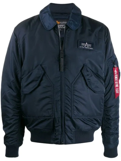 Shop Alpha Industries Ma-1 Bomber Jacket In Blue