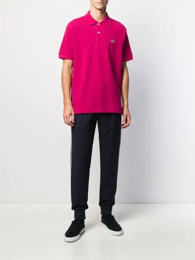 Shop Lacoste Logo Embroidered Polo Shirt In Pink
