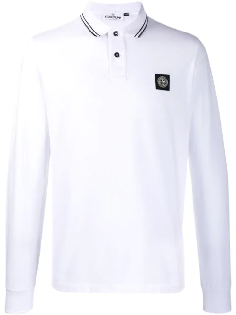 white stone island polo