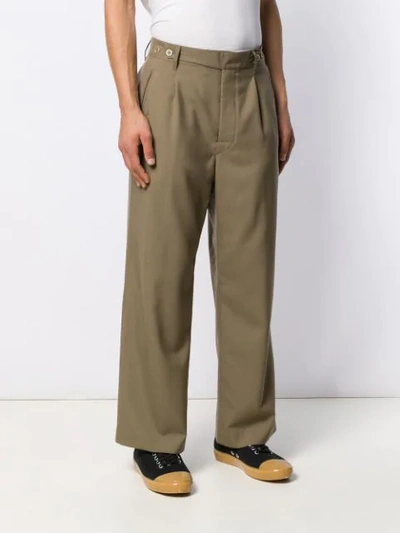 Shop Marni Darted Wide-leg Trousers In Neutrals