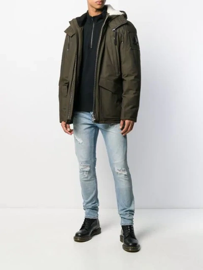 Moose Knuckles Millstream Logo Patch Jacket In Green