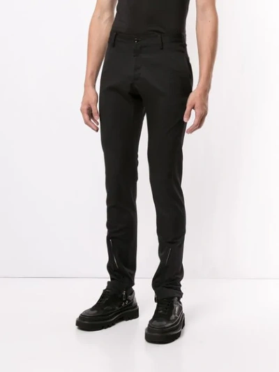 Shop Sulvam Ankle-zip Skinny Trousers In Black