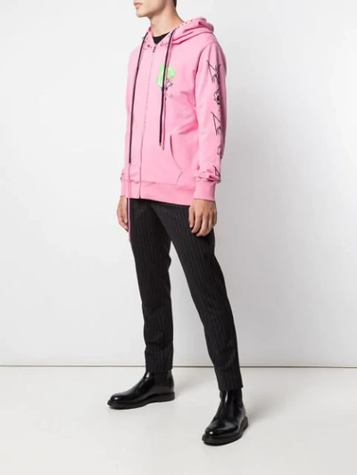 Shop Mjb Marc Jacques Burton Kapuzenjacke Mit Print In Pink