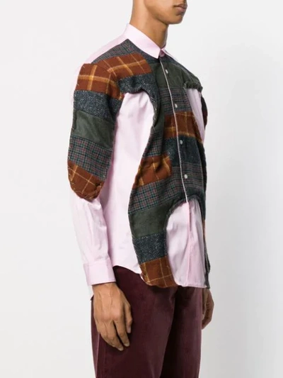 Shop Comme Des Garçons Shirt Patchwork Design Shirt In Pink