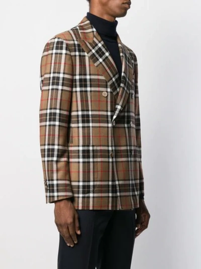 Shop Gabriele Pasini Tartan Checked Blazer In Neutrals