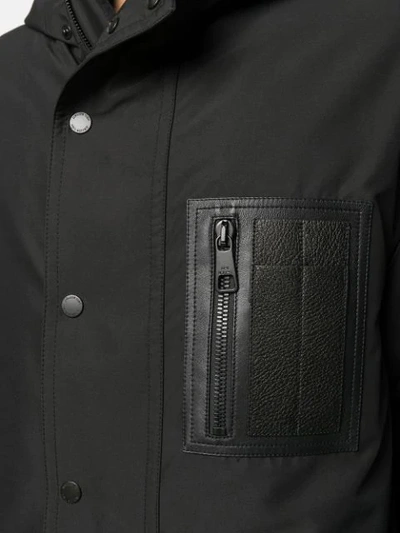 Shop Neil Barrett Chest Pocket Parka Coat In Black