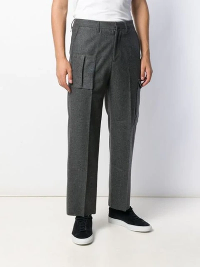 Shop Golden Goose Pocket Details Straight Trousers In Grey