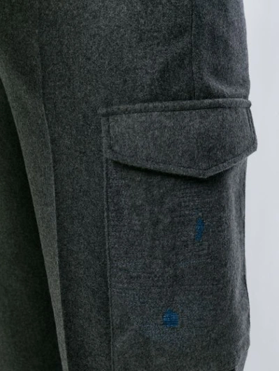 Shop Golden Goose Pocket Details Straight Trousers In Grey