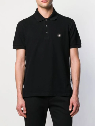 Shop Philipp Plein Poloshirt Mit Totenkopf-print In Black