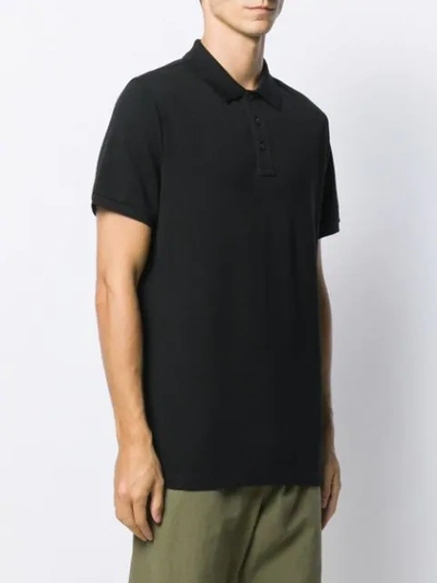 Shop Moncler Logo Patch Relaxed Fit Polo Shirt In Black