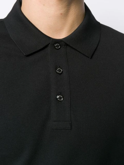 Shop Moncler Logo Patch Relaxed Fit Polo Shirt In Black