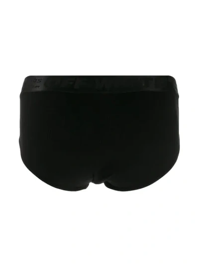 OFF-WHITE RIBBED BOXER BRIEFS TWO-PACK - 黑色