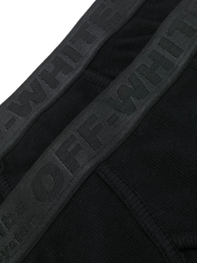 OFF-WHITE RIBBED BOXER BRIEFS TWO-PACK - 黑色