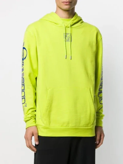 Shop Sergio Tacchini Long Sleeve Logo Hoodie In Green