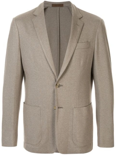 Shop Corneliani Jersey Blazer In Grey