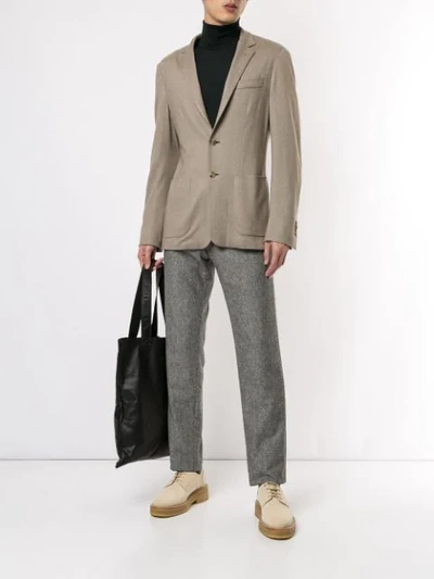 Shop Corneliani Jersey Blazer In Grey