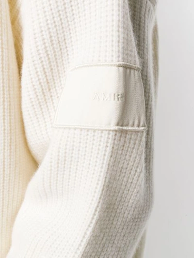 Shop Amiri Military Patch Knit Jumper In White