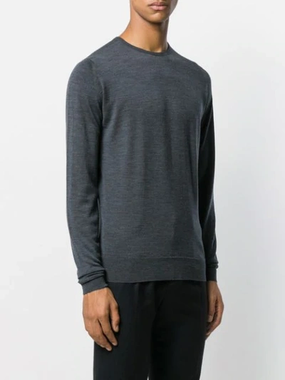 Shop John Smedley Lundy Crew Neck Sweater In Grey