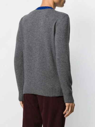 Shop Altea Gauge 7 Contrast Collar Jumper In Grey