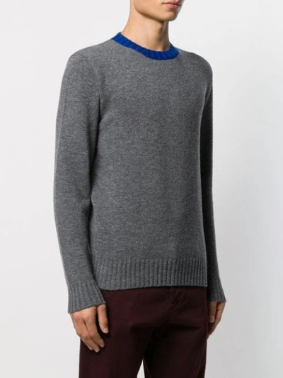 Shop Altea Gauge 7 Contrast Collar Jumper In Grey