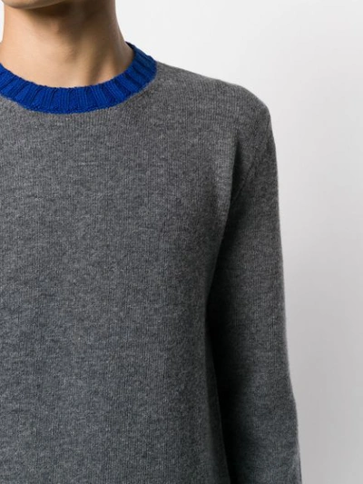 Shop Altea Gauge 7 Contrast Collar Jumper In Grey