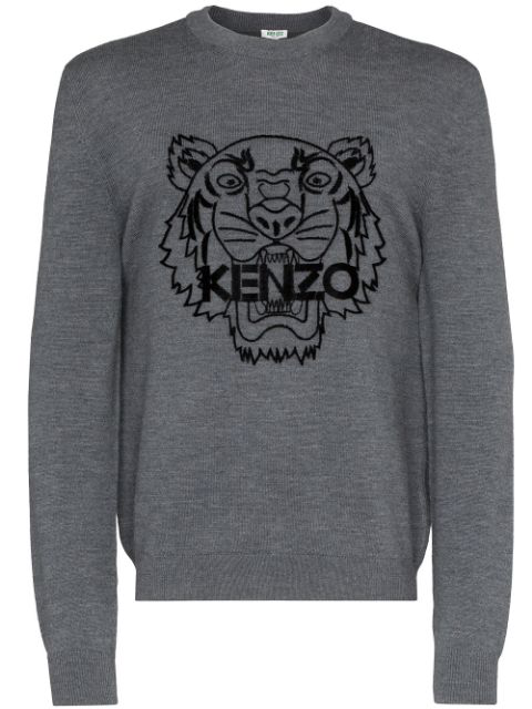 kenzo grey tiger jumper